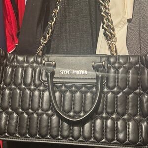 Steve Madden Quilted Black Shoulder Bag